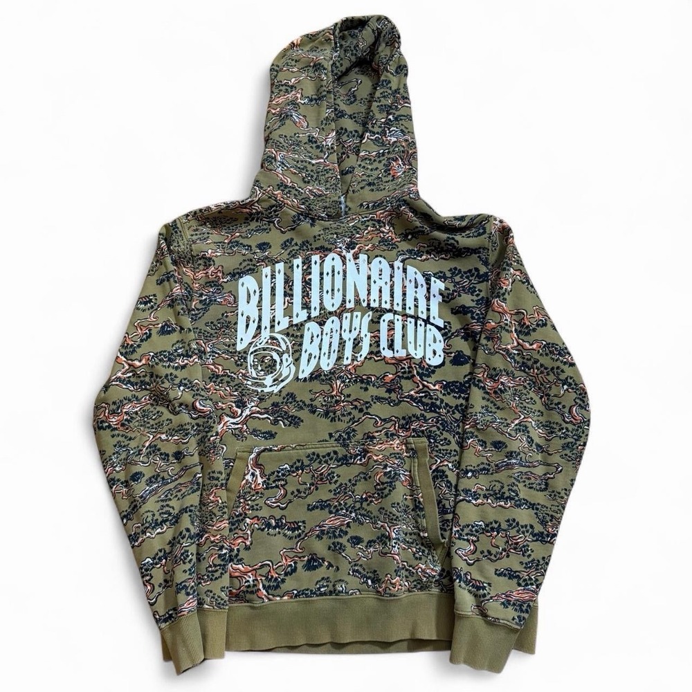 Billionaire Boys Club BB Camo Arch Hoodie Olive Drab Sz L BBC 821-1307